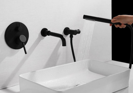 Black Swan Faucet Set Sink Bathtub Model M68 Matte Black Size 22 Cm