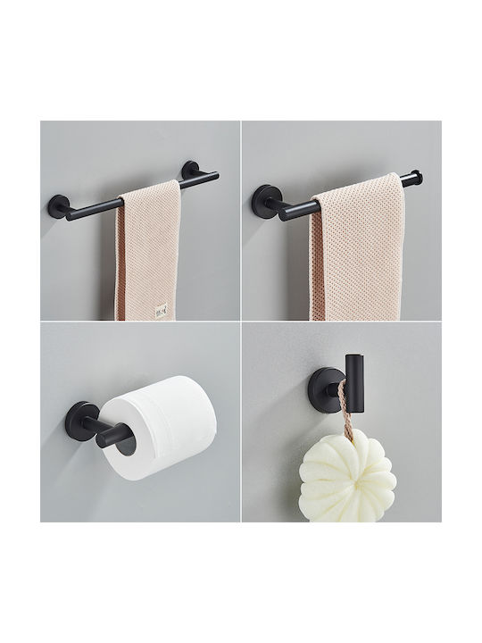 Set Accesorii Baie Metalic Negru 4buc Set Accesorii Baie Metalic Negru 4buc