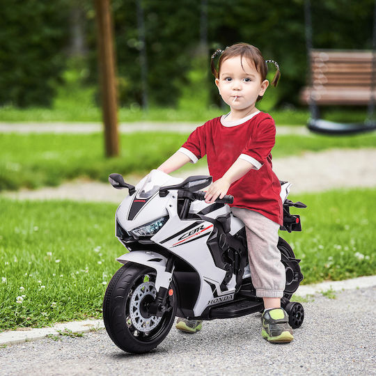 Kids Motorbike Inspired Honda Electric 6 Volt White