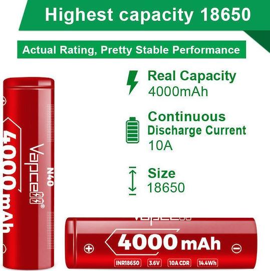 Vapcell 18650 N40 4000mah 10a Battery