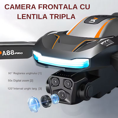 A88 PRO Drone Wi-Fi Connected 2.4 GHz with 1080P Camera and Controller, Compatible with Smartphone