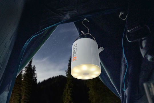 Pompa de aer electrică mini Technaxx Tx-261 13.5w portabilă 1360 mAh baterie lumină LED 5 duze încărcare USB-C albă