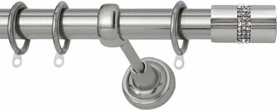 Bare pentru Perdele Verona Triple Strass Single Φ25mm 140cm Nichel Satinat