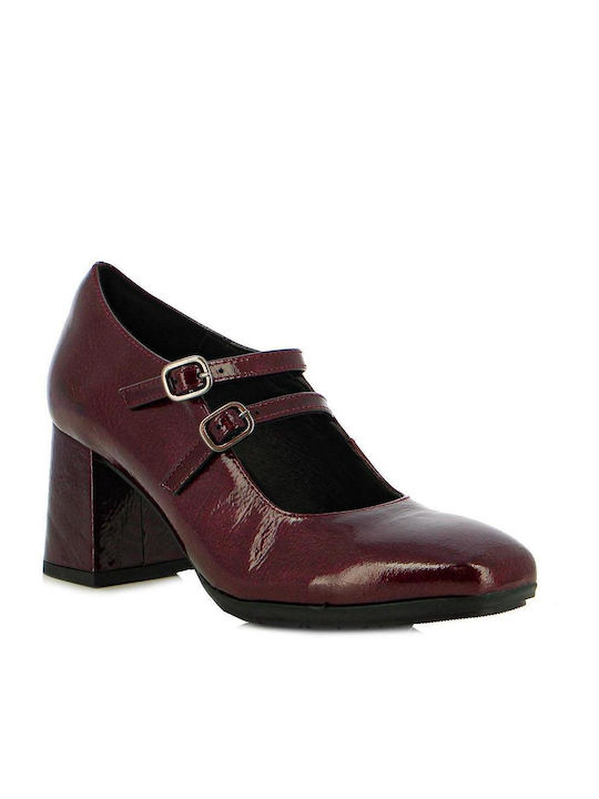 Desiree Patent Leather Burgundy Heels