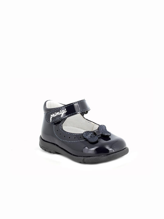 Primigi Kids Patent Leather Ballerinas with Hoop & Loop Closure Navy Blue