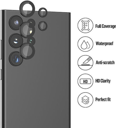 Blueo Προστασία Κάμερας Tempered Glass Μαύρο για το Galaxy S24 Ultra