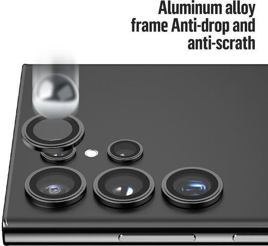 Blueo Προστασία Κάμερας Tempered Glass Μαύρο για το Galaxy S24 Ultra