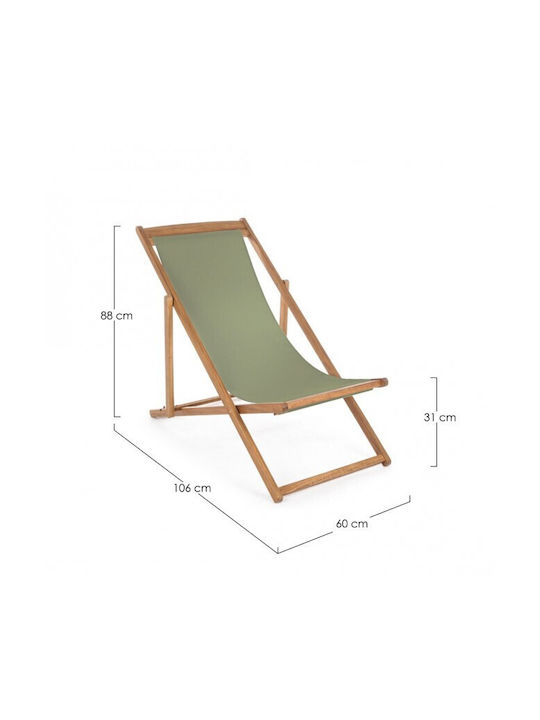 Deckchairs Noemi Wooden Green 60x106x88cm