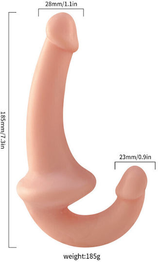 Trägerlos Strap On mit Dildo in Lila Farbe