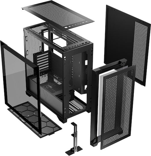 Modecom Volcano Expanse T Gaming Midi Tower Κουτί Υπολογιστή με Πλαϊνό Παράθυρο Μαύρο