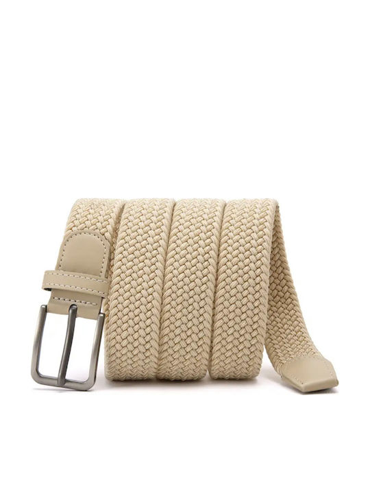 Men's Knitted Fabric Wide Elastic Belt Beige