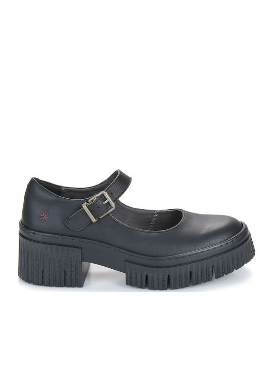 Pumps mit Plateau mit Riemchen Schwarze