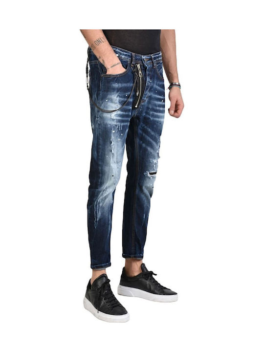 Men's Jeans Pants Elastic Blue