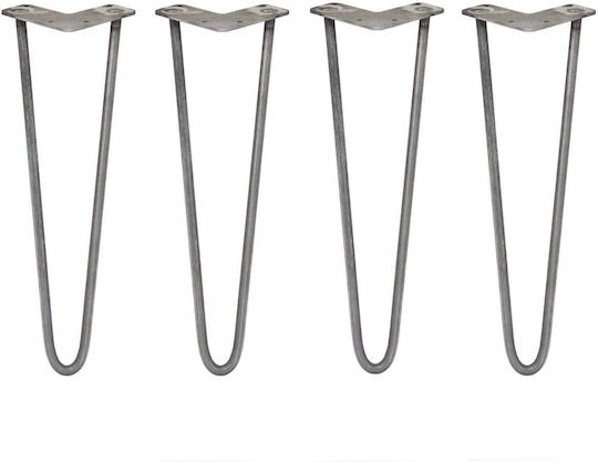 Μεταλλικό Πόδι Επίπλου 10.16x40.64cm Raw Steel 24194