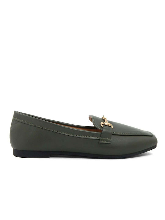 Fashion Attitude Γυναικεία Loafers σε Πράσινο Χρώμα