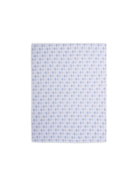 Nef-Nef Homeware Blanket Nursery Swaddling Blankets Rhombus Fleece Blue Blue 75x110cm