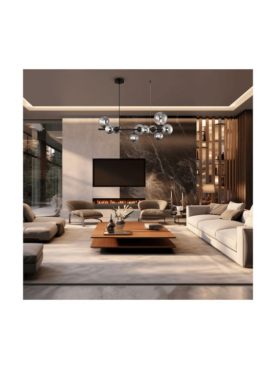 Eko Light Κρεμαστό Φωτιστικό Μαύρο για 10 Λαμπτήρες G9 80εκ.