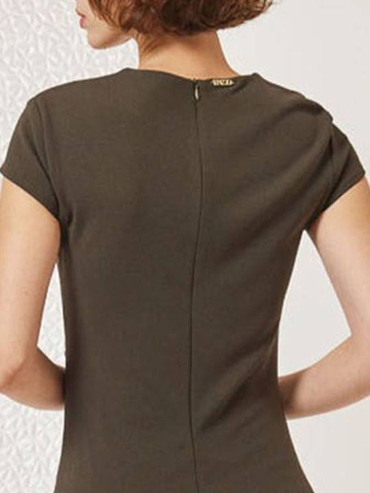 Lucy Summer Midi Dress Khaki
