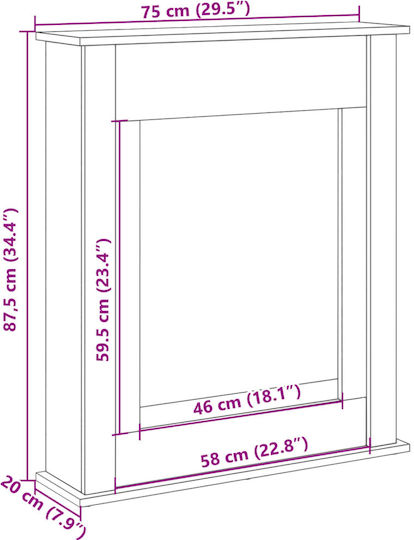 vidaXL Kaminverkleidung 75x75cm