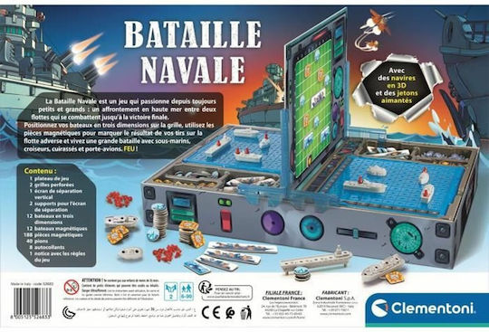 Board Game Naval Battle for 2 Players 6+ Years Old (FR) Clementoni