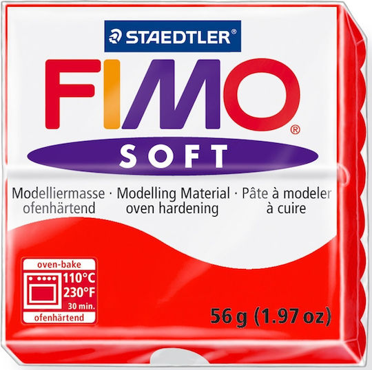 Staedtler Fimo Soft Polymeric Modelling Clay Red 57gr