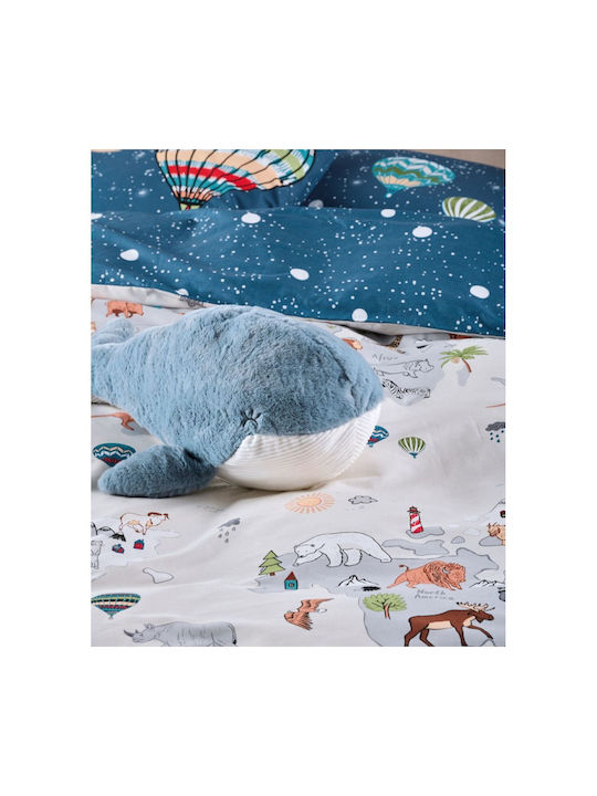 Kentia Set Kids Duvet Cover Single with Pillowcase Cotton Blue 165x245cm