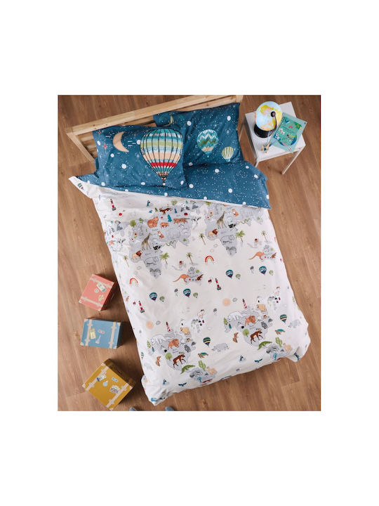 Kentia Titus Set Kids Duvet Cover Single with Pillowcase Cotton Blue 165x245cm