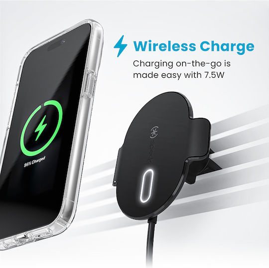Speck Charging Vent Mount + Clicklock Car Mount Magsafe Wireless Charging Black