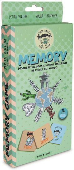 Board Game Memory Greetings of the World for 2 Players 5+ Years Old (ES) Pepita Viajera