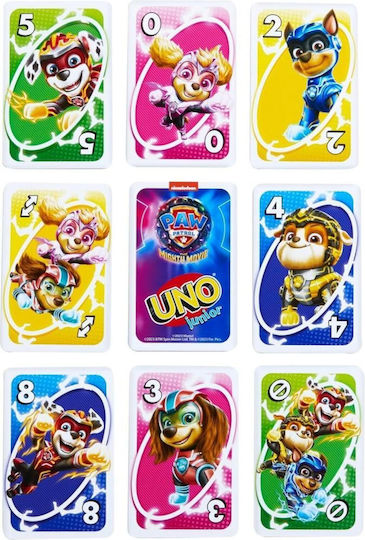 Επιτραπέζιο Παιχνίδι Paw Patrol: The Mighty Movie Card Game Uno Junior για 2-4 Παίκτες 3+ Ετών Mattel
