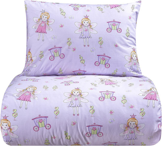Beauty Home Bettwäsche-Set Einzel Mit Gummizug Baumwolle Art 6233 Lila 105x200cm 3Stück