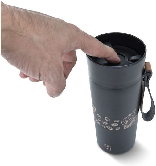 Cana Izolată din Oțel Inoxidabil Negru 360 Ml