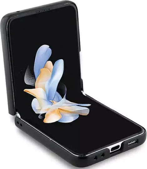 Logo Kitty Head Back Cover Plastic / Piele Negru (Galaxy Z Flip5)