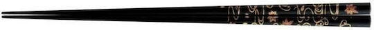 Essstäbchen Handgefertigt Holz Lack Schwarz Design 24 cm 2 Stk Kenro