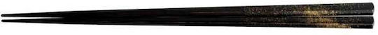 Chopsticks Handmade Wooden Lacquer Black Design 24 cm 2 Pcs Kenro
