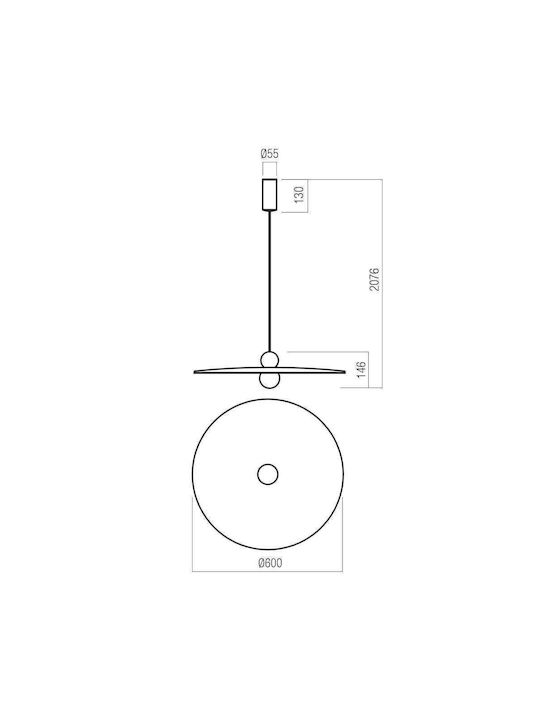 Redo Group Nuwa Pendant Light LED with Warm White Light Black