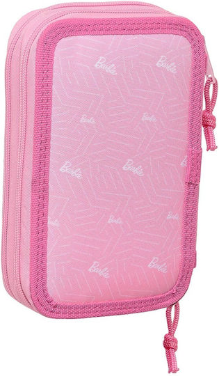 Safta 412310854 Barbie Girl Κασετίνα Ύφασμα Ροζ
