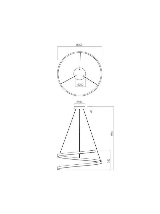 Redo Group Scroll Pendant Light LED with Warm to Cool White Light White