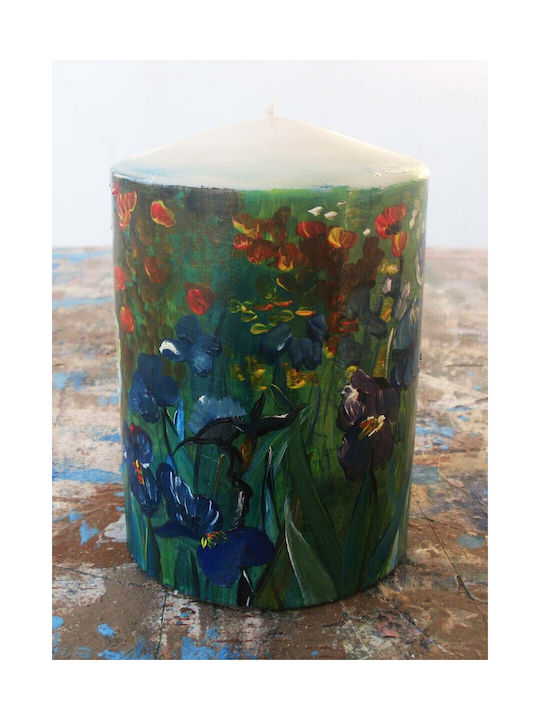 Artifact Candle Cylinder Van Gogh's Irises 10x15 cm