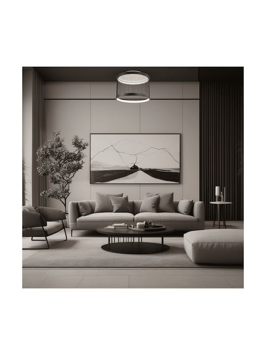 Eko Light Πλαφονιέρα Οροφής Μαύρη με Ενσωματωμένο LED