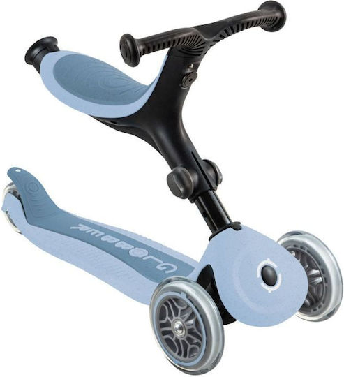 Globber Kids Foldable Scooter Go.Up Active Eco 3-Wheel with Seat for 15 Months Blueberry