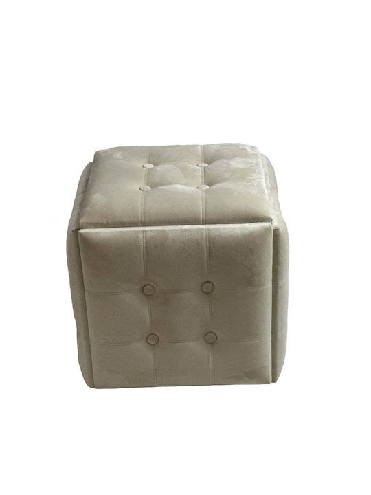 Stool For Living Room Upholstered with Velvet Ecru 5pcs TBOGGFMET0009