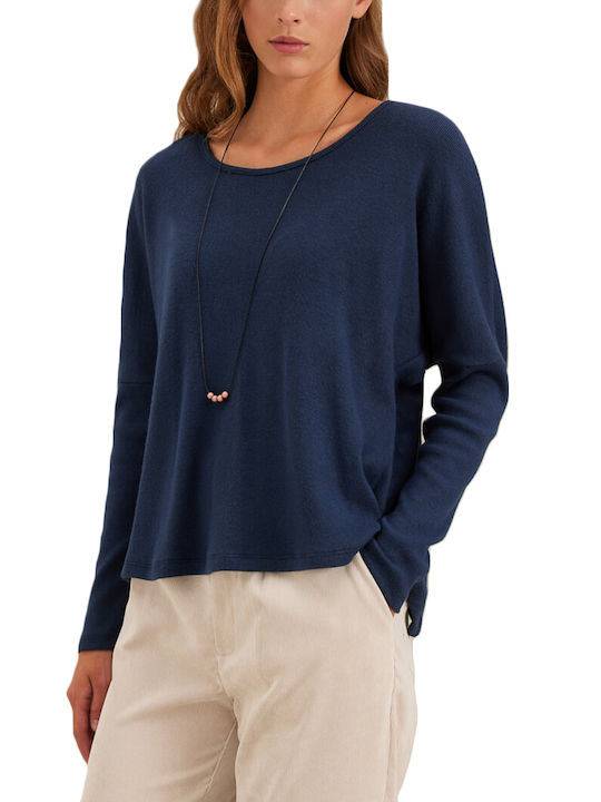 Namaste Women's Long Sleeve Sweater Blue