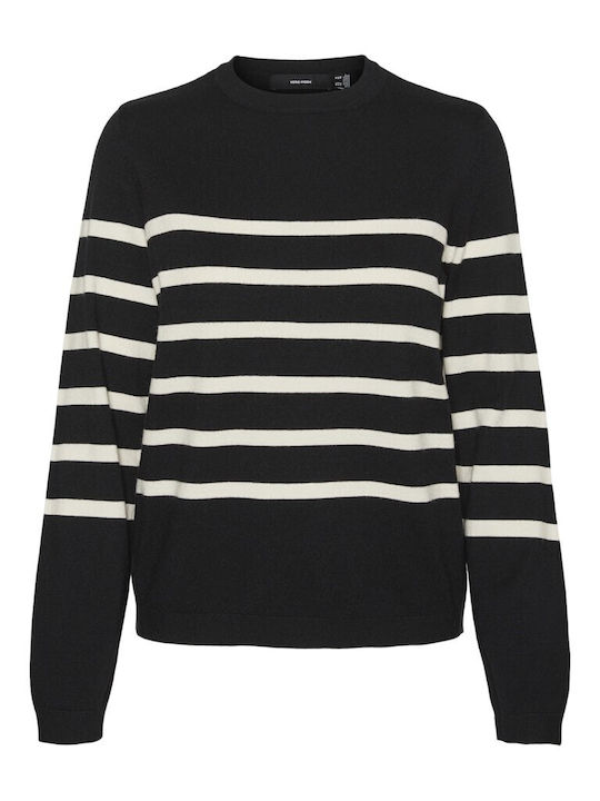 Vero Moda Damen Pullover Gestreift Black