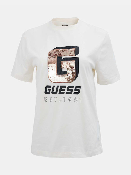 Guess Γυναικείο T-shirt Cream