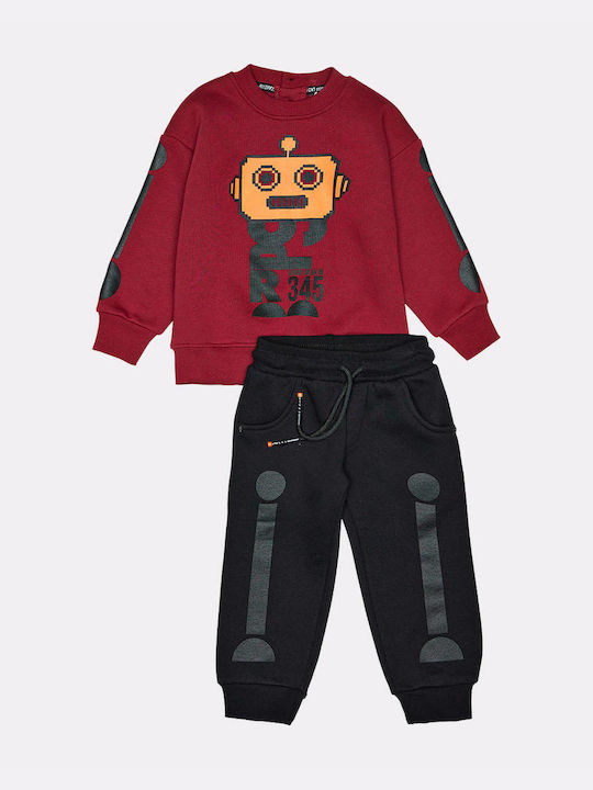 Sprint Kids Sweatpants Set Dark red