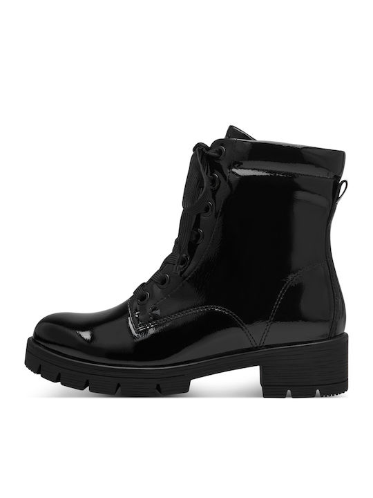 Women's Patent Leather Ankle Boots Black
