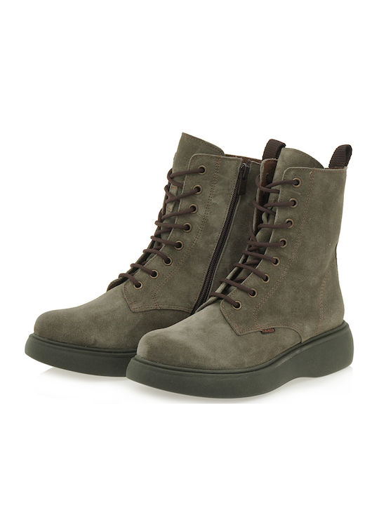 Wildleder Stiefeletten Damen Grün