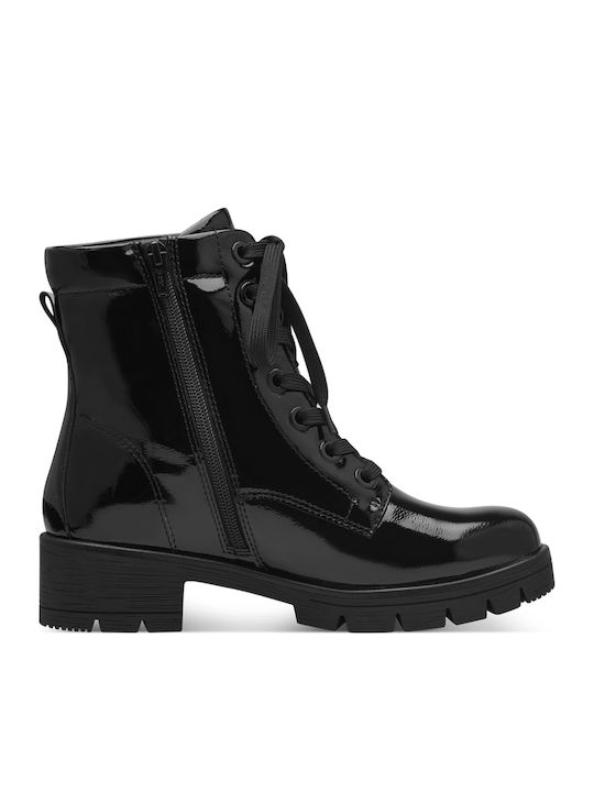 Women's Patent Leather Ankle Boots Black