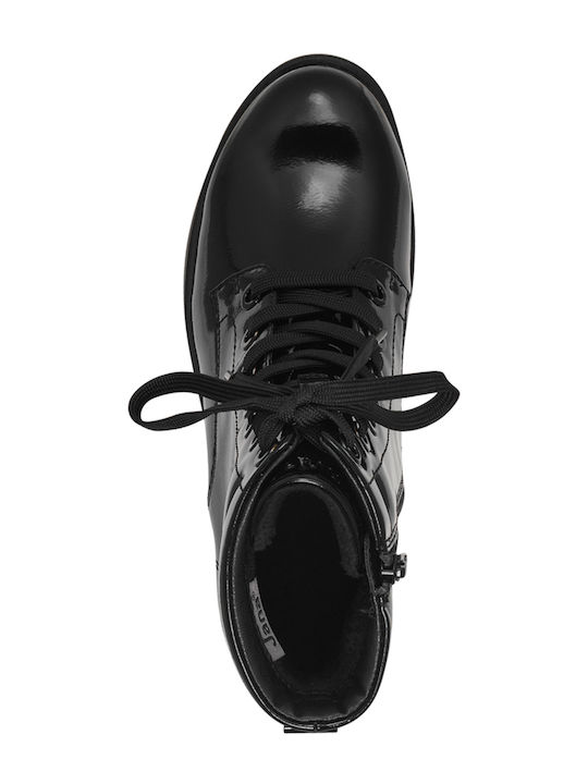 Women's Patent Leather Ankle Boots Black